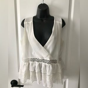 White Blouse - Bridal Ready - Size Medium Tassles